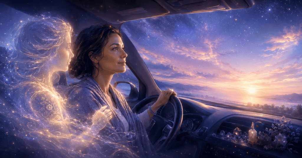 mindfulness meditation in my car showed a spirit with me
